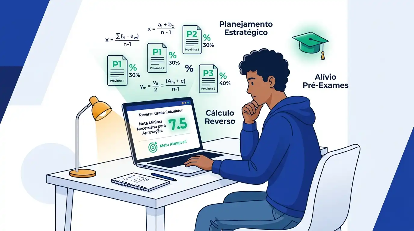 Estudante utilizando o simulador de nota para faculdade