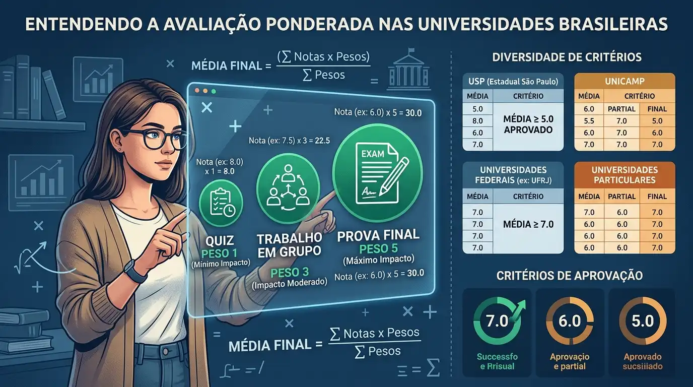 Entendendo pesos e critérios de avaliação