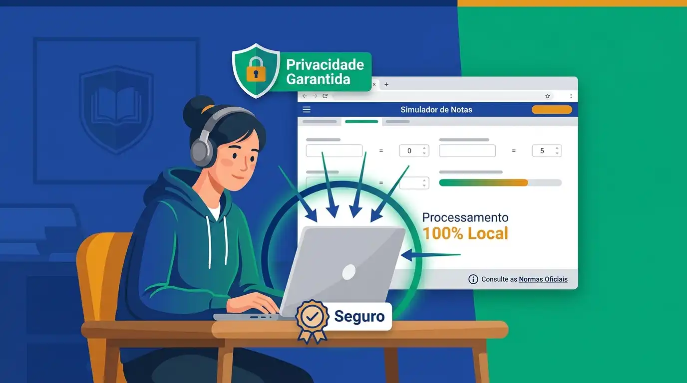 Privacidade, transparência e segurança de dados no uso do simulador